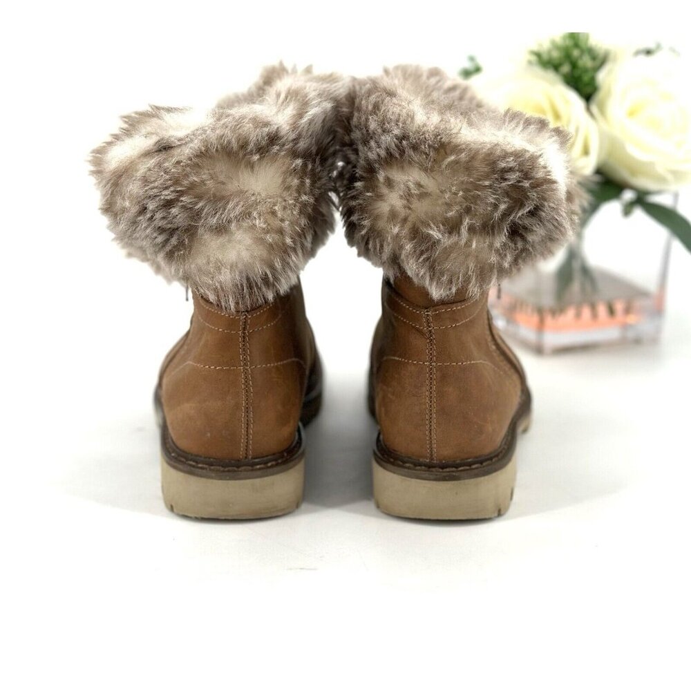 Caterpillar CAT Womens Flurry Ankle Boots Size 6 Booties Tan Leather Waterproof - Picture 6 of 11